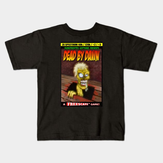 Dead by Dawn ZX Spectrum Game Inlay Art (official) Kids T-Shirt by MalcolmKirk